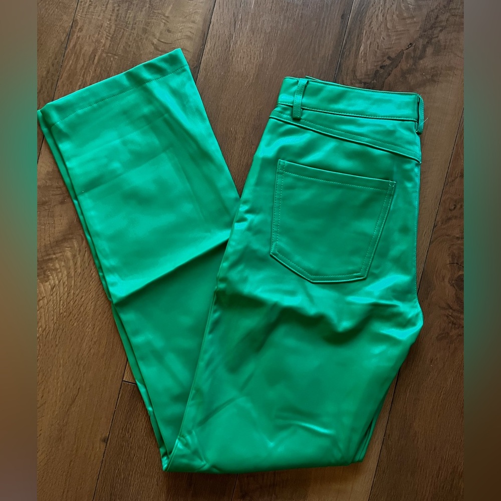 Like New ZARA Green Women's Leather Pants